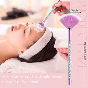 Close-up of Maitys facial fan mask brush with wooden handle