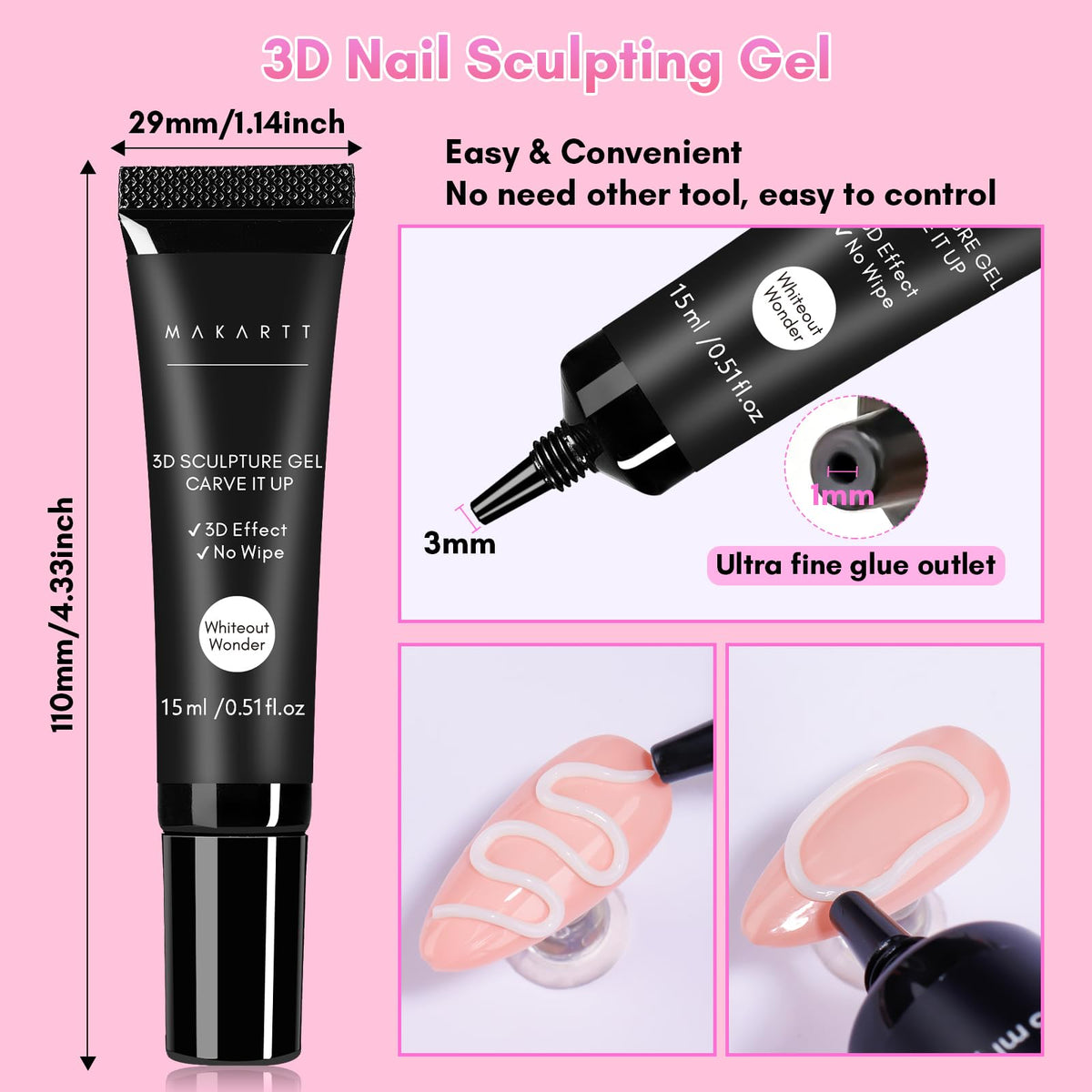 Close-up of Makartt 3D Nail Gel texture