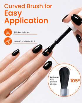 Close-up of Makartt Black Gel Nail Polish texture