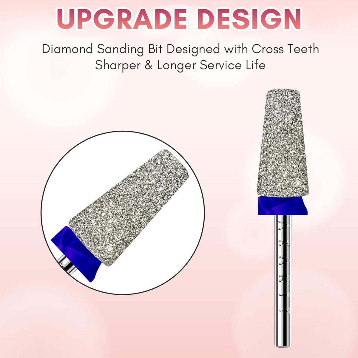 Close-up of Makartt Electric Nail Drill Bit #150 with diamond sand