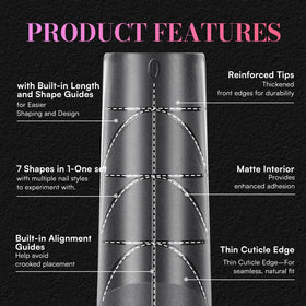 Close-up of Makartt XL Tapered Square Nail Tips showing size options