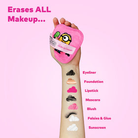 Close-up of MakeUp Eraser cloth in use on skin