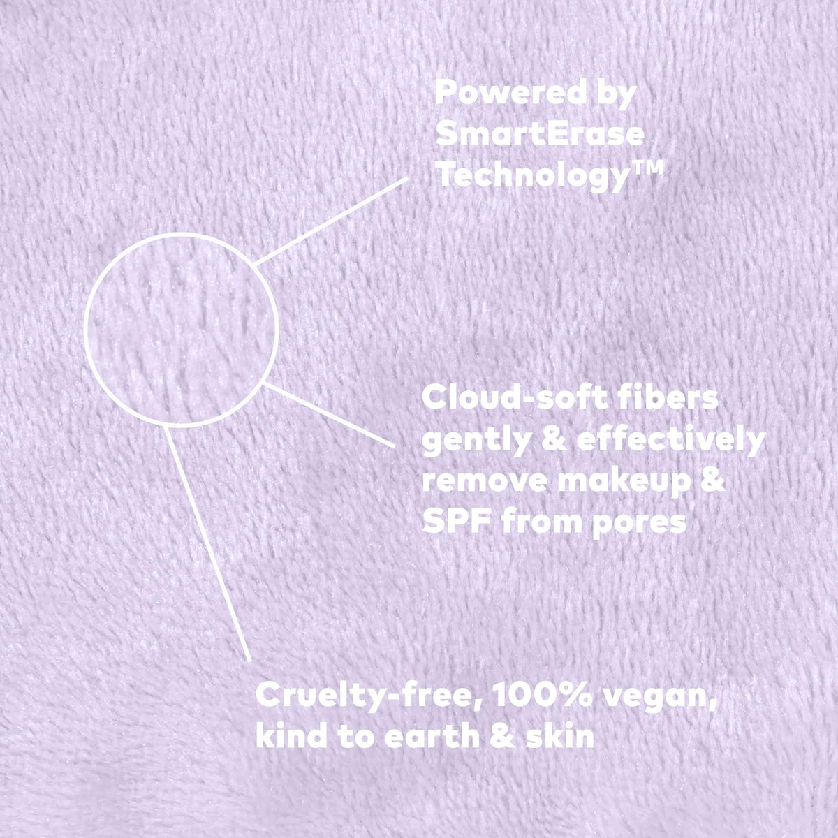 Close-up of MakeUp Eraser cloth texture and fibres