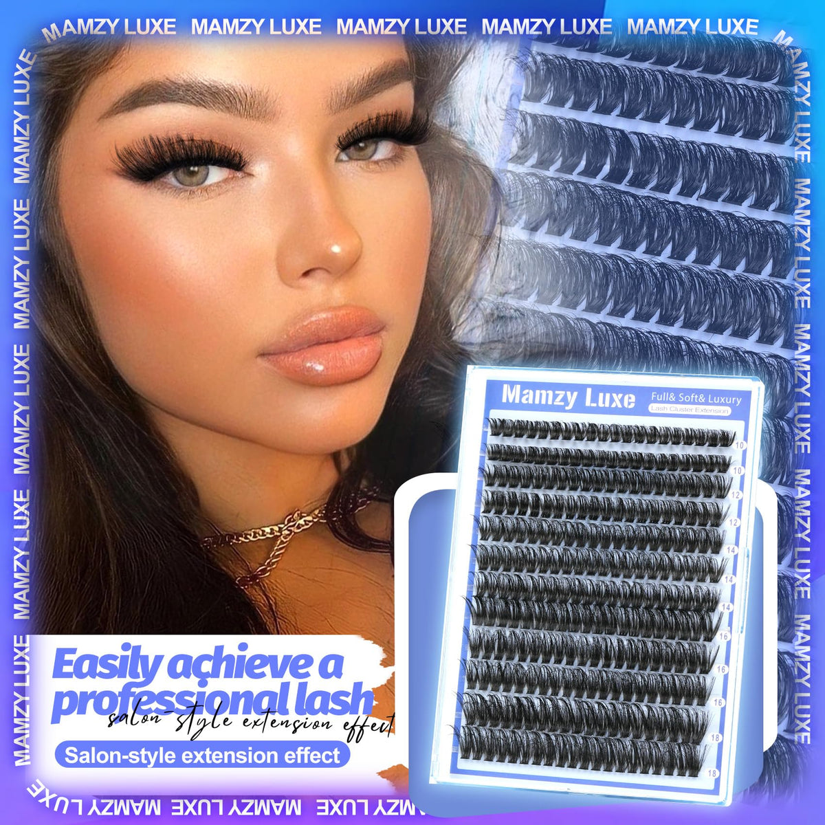 Close-up of Mamzy Luxe Lash Clusters showing texture