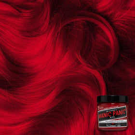 Close-up of MANIC PANIC Pillarbox Red hair colour texture