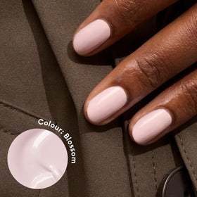 Close-up of Manucurist Green Blossom Nail Polish bottle