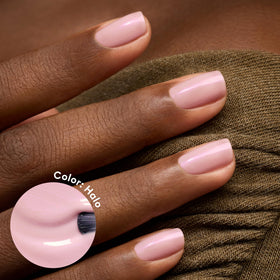 Close-up of Manucurist Green Halo Milky Mauve Nail Polish bottle