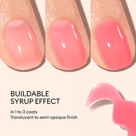 Close-up of Manucurist Green Jelly Nail Polish Sugar Plum brush