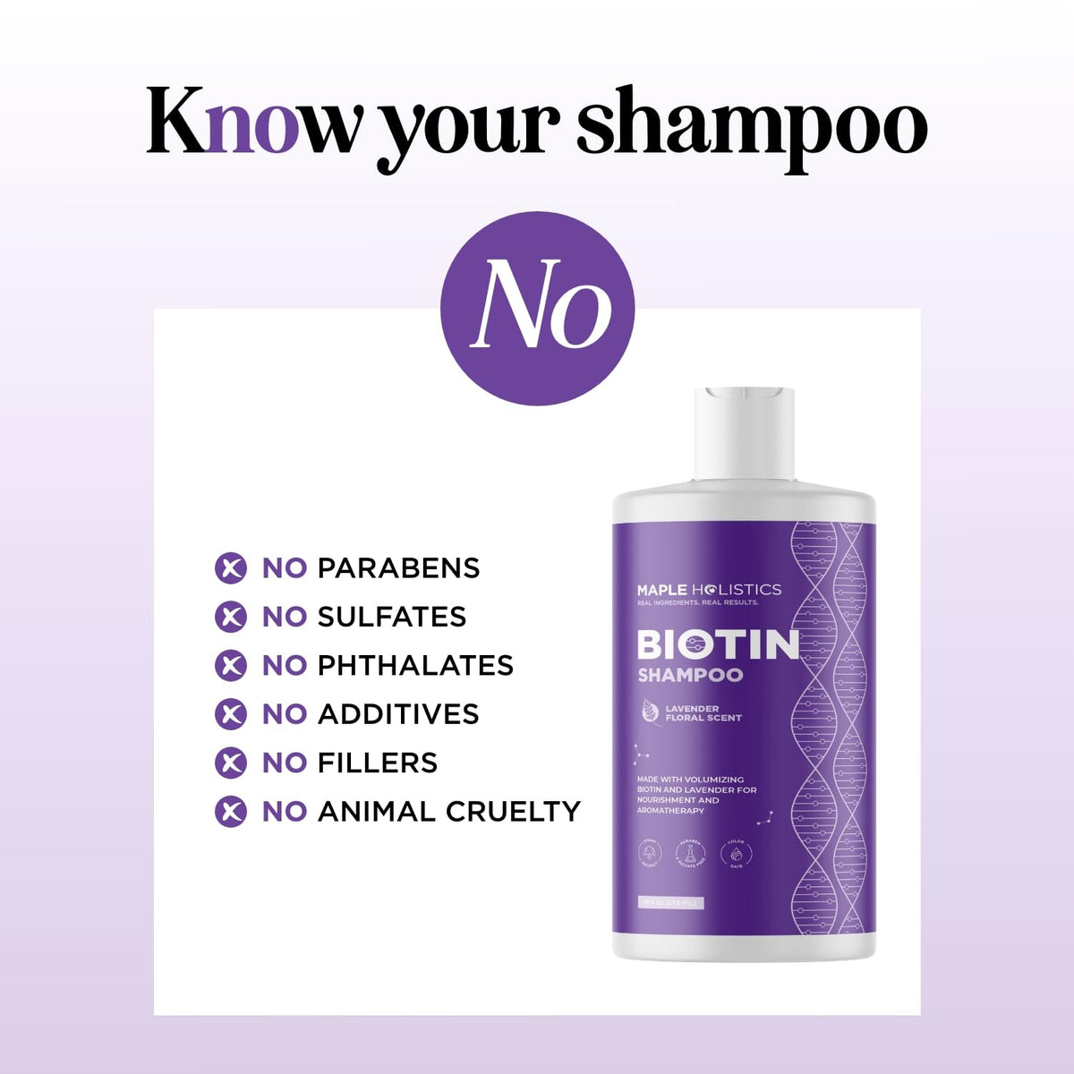 Close-up of Maple Holistics Lavender Biotin Shampoo texture
