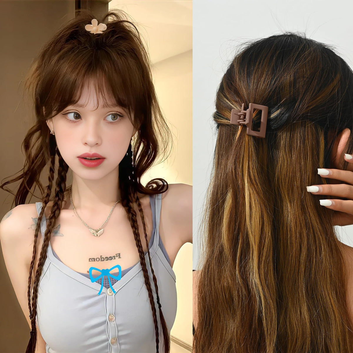 Close-up of matte triangle hair clip from Drnytunk