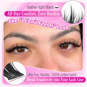 Close-up of Mavphnee 10MM wispy eyelash clusters
