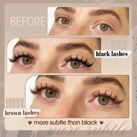 Close-up of Mavphnee Brown Lash Clusters in packaging
