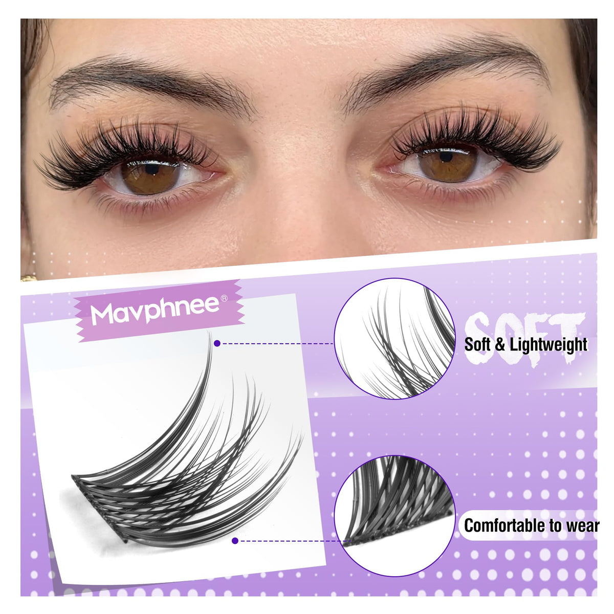 Close-up of Mavphnee CC Curl Lash Clusters