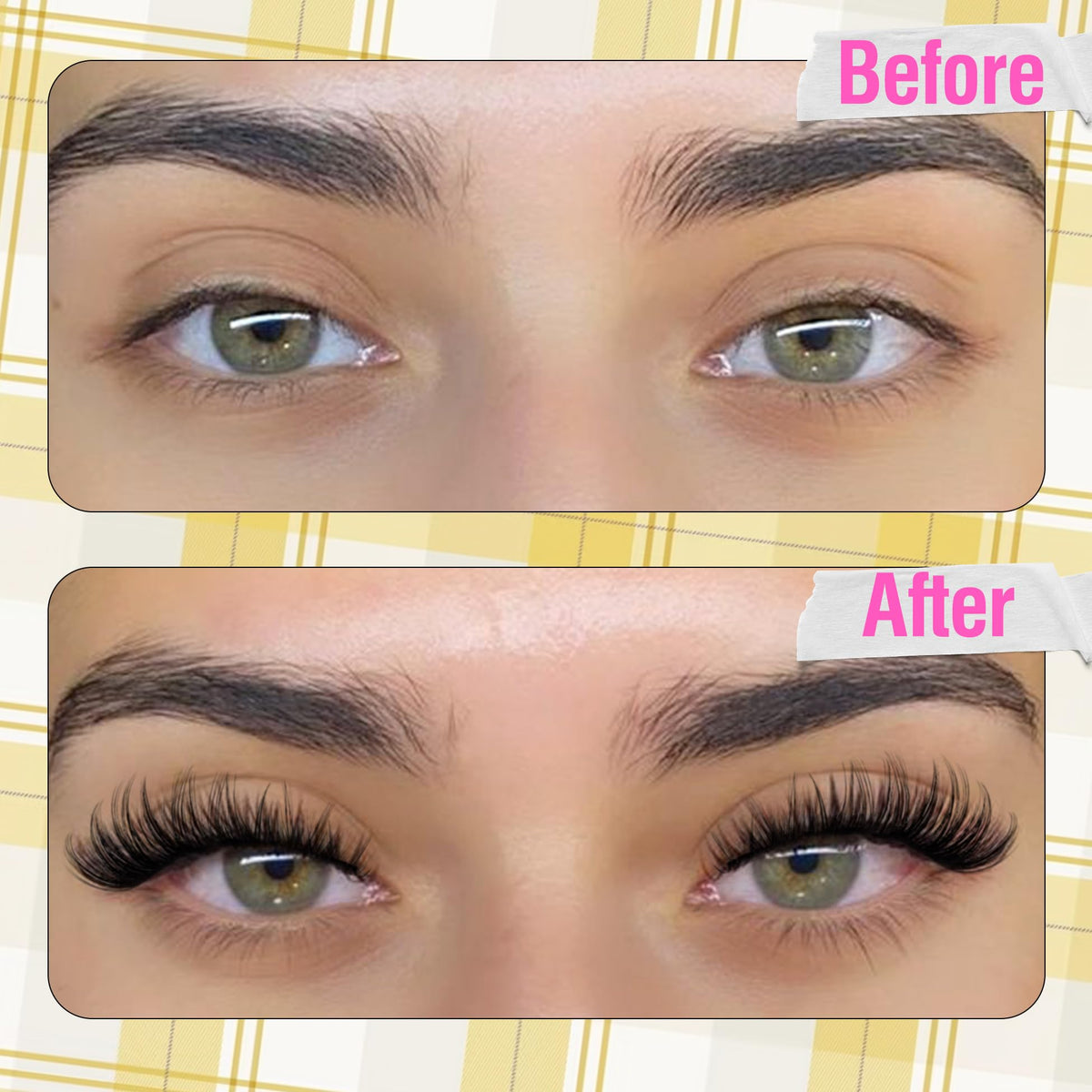 Close-up of Mavphnee D-Curl lash clusters