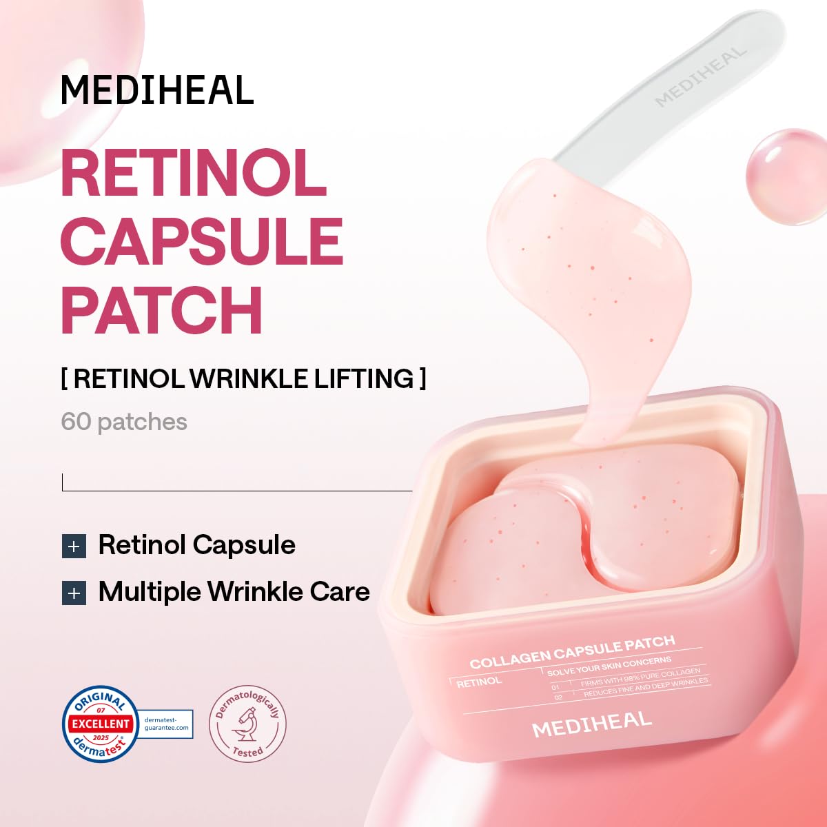 Close-up of MEDIHEAL Retinol Collagen Eye Patch texture