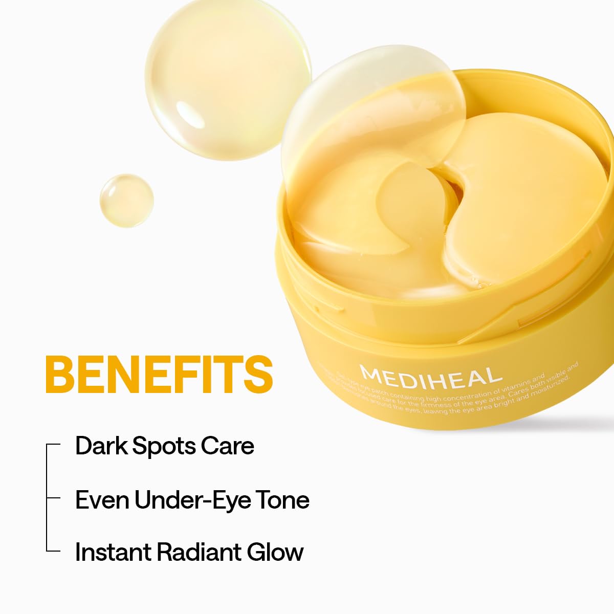 Close-up of MEDIHEAL Under Eye Patches with collagen