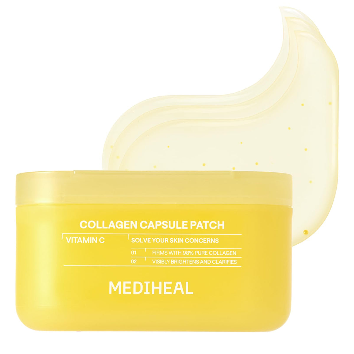 Close-up of MEDIHEAL Vitamin C Collagen Eye Patches with product details