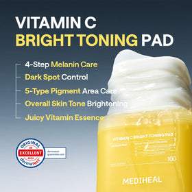 Close-up of MEDIHEAL Vitamin C Toner Pad texture
