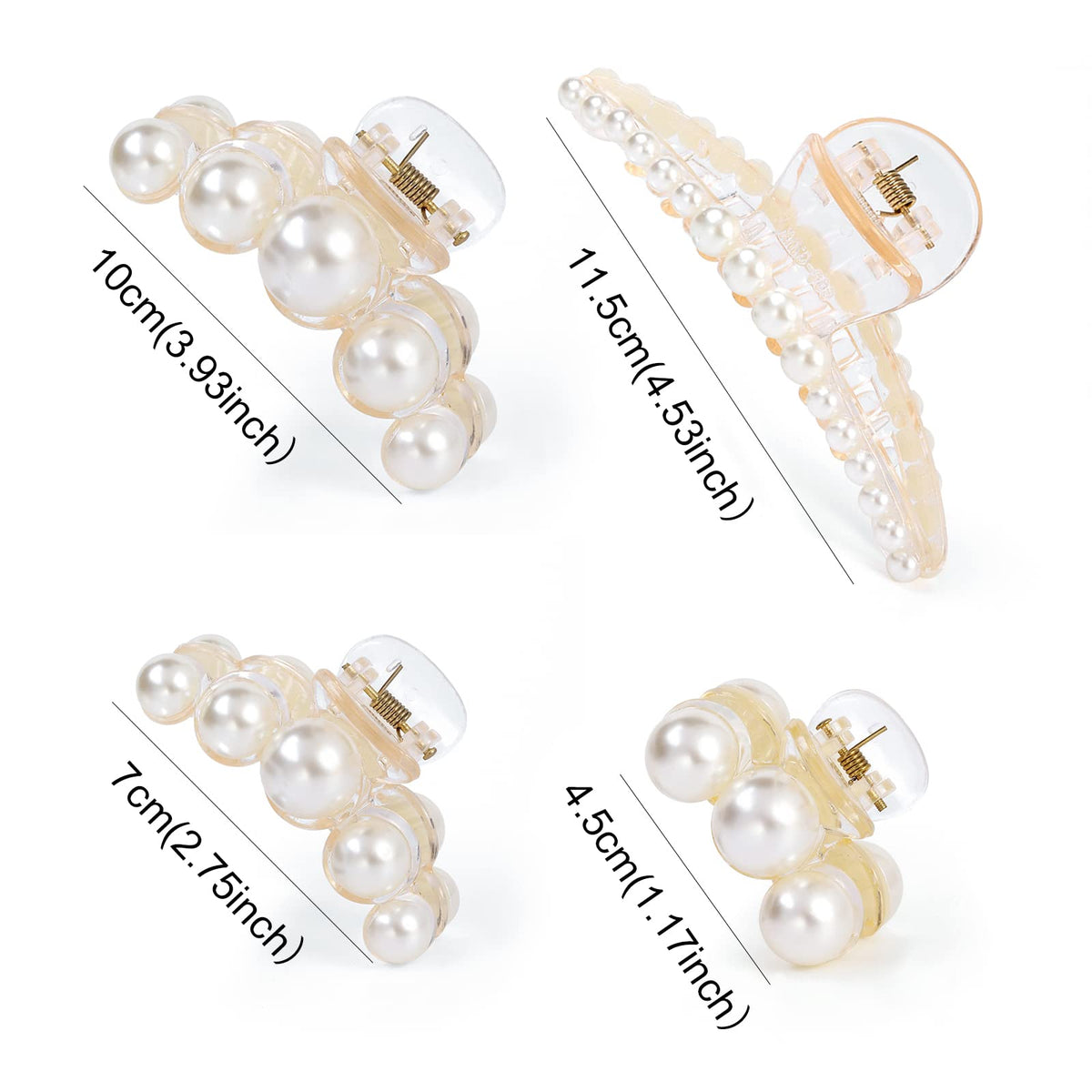 Close-up of Mehayi Pearl Hair Claw Clip in 4.53-inch size