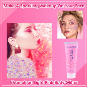 Close-up of MEICOLY Chameleon Body Glitter showing sparkling texture