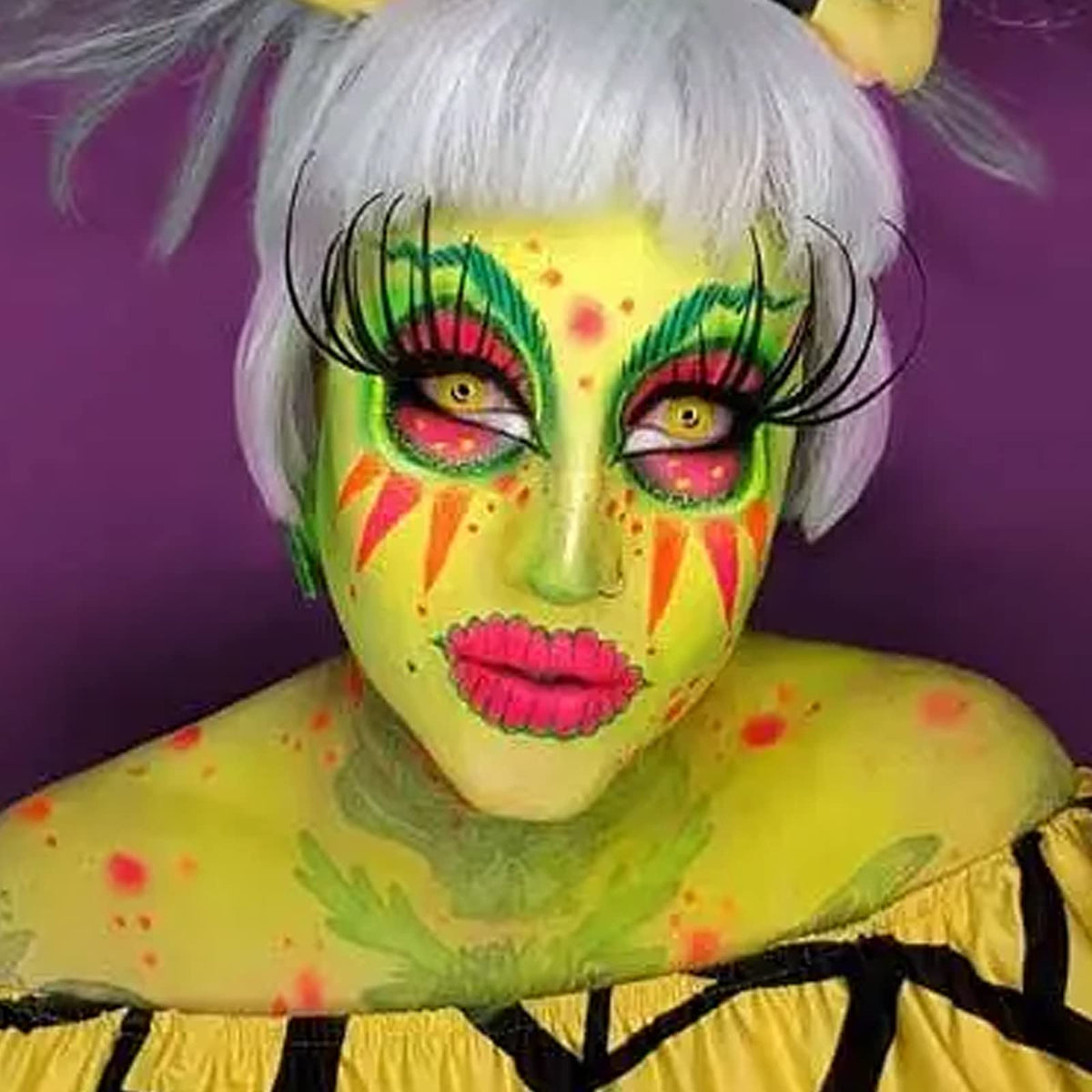 Close-up of MEICOLY Ogre Green Face Body Paint texture