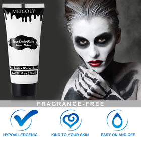 Close-up of MEICOLY White Cream Face Body Paint texture