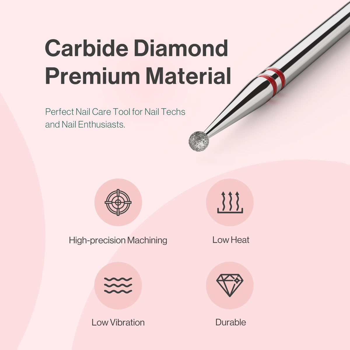 Close-up of MelodySusie carbide diamond nail drill bit