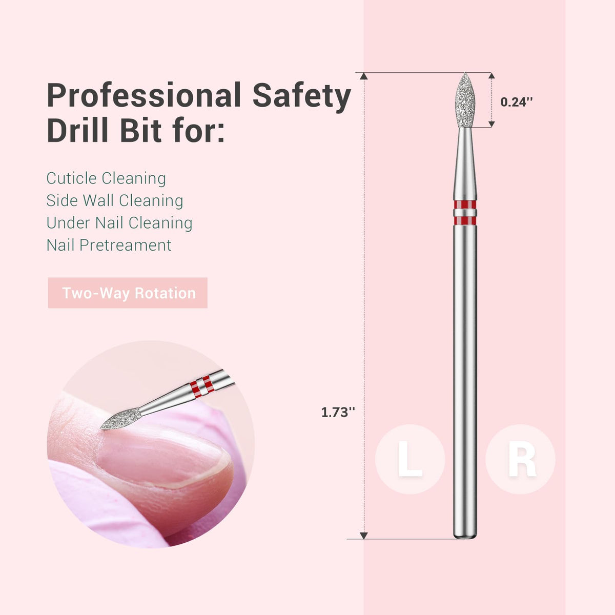 Close-up of MelodySusie Cuticle Cleaner Nail Drill Bit tip