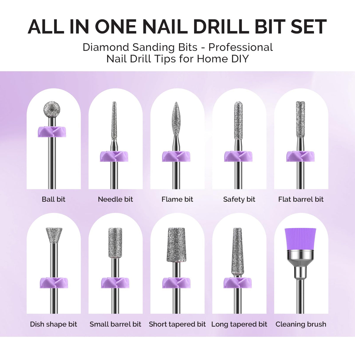 Close-up of MelodySusie diamond drill bits in various shapes