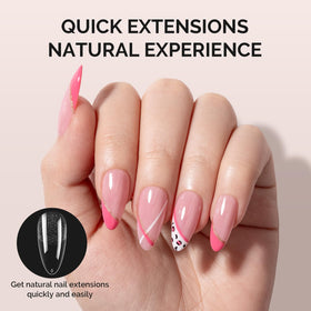 Close-up of MelodySusie Medium Almond Nail Tips showing sizes