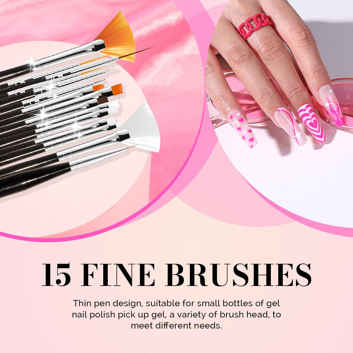 Close-up of MelodySusie nail design brushes