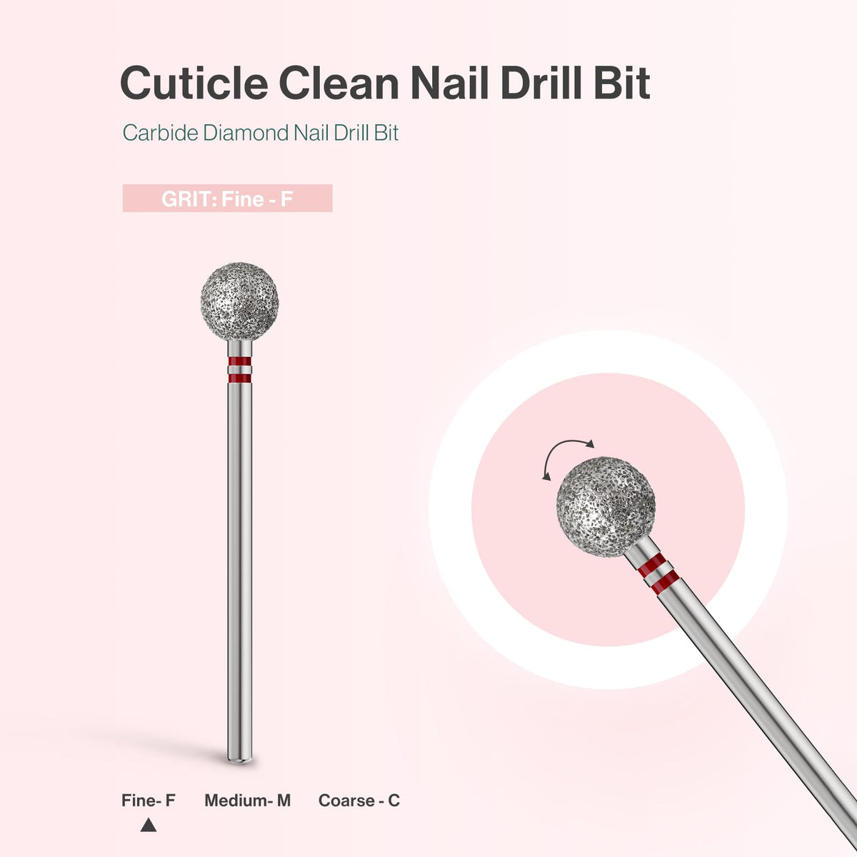 Close-up of MelodySusie Nail Drill Bit showing fine grit surface