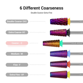 Close-up of MelodySusie nail drill bit with 3/32 inch shank