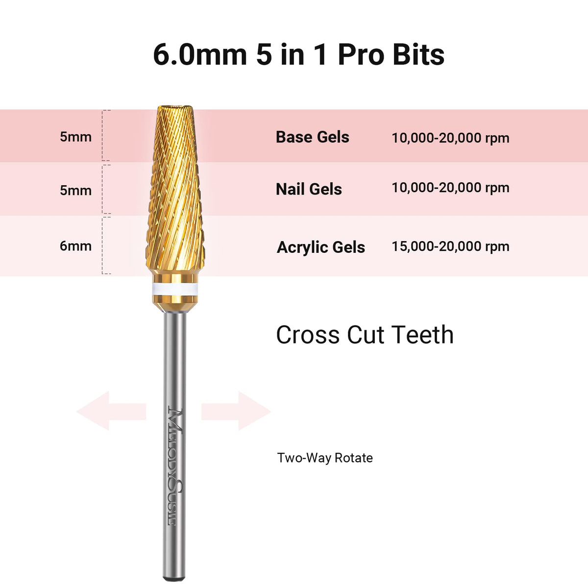 Close-up of MelodySusie Nail Drill Bits