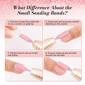 Close-up of MelodySusie sanding bands with mandrel