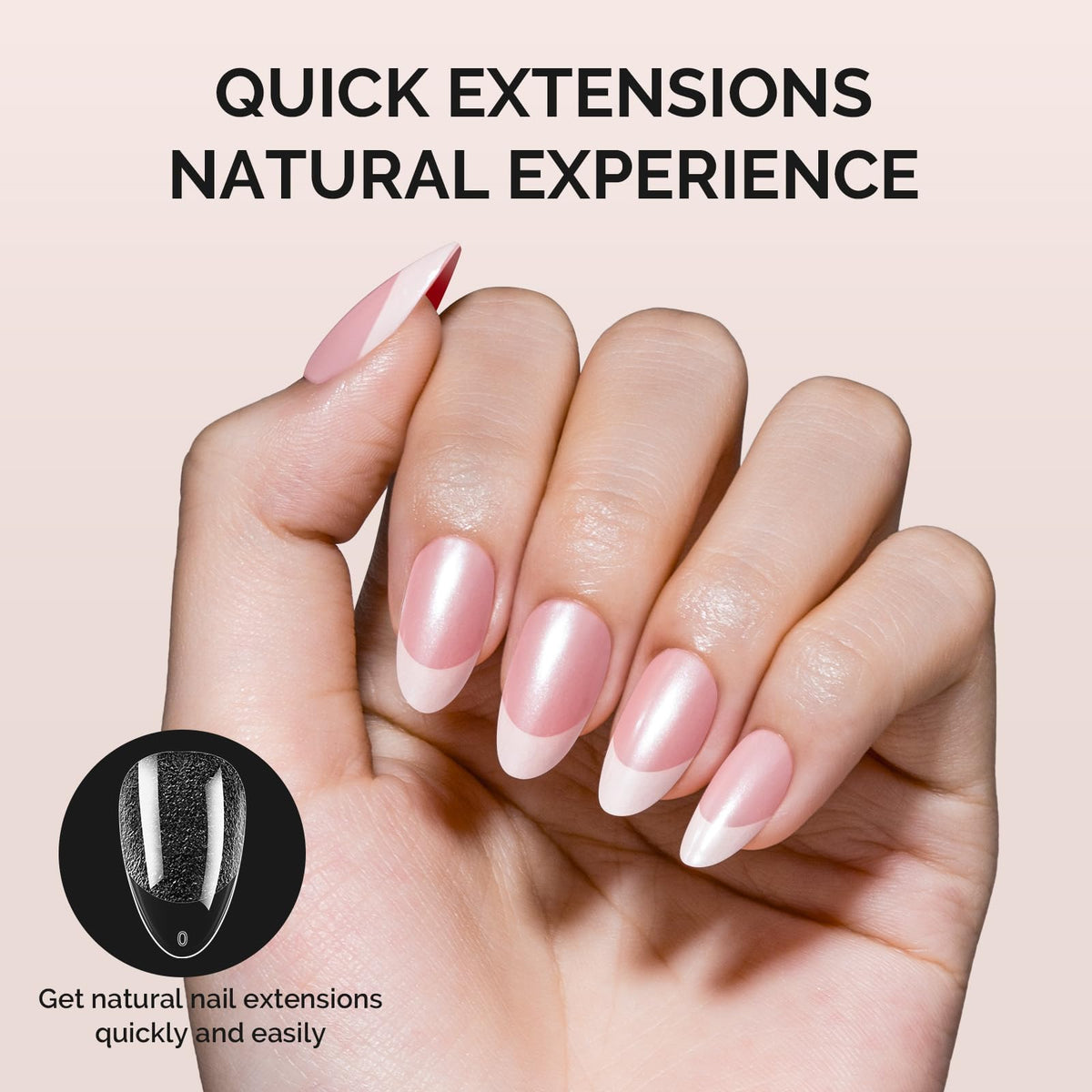Close-up of MelodySusie Short Almond X Nail Tips showing various sizes