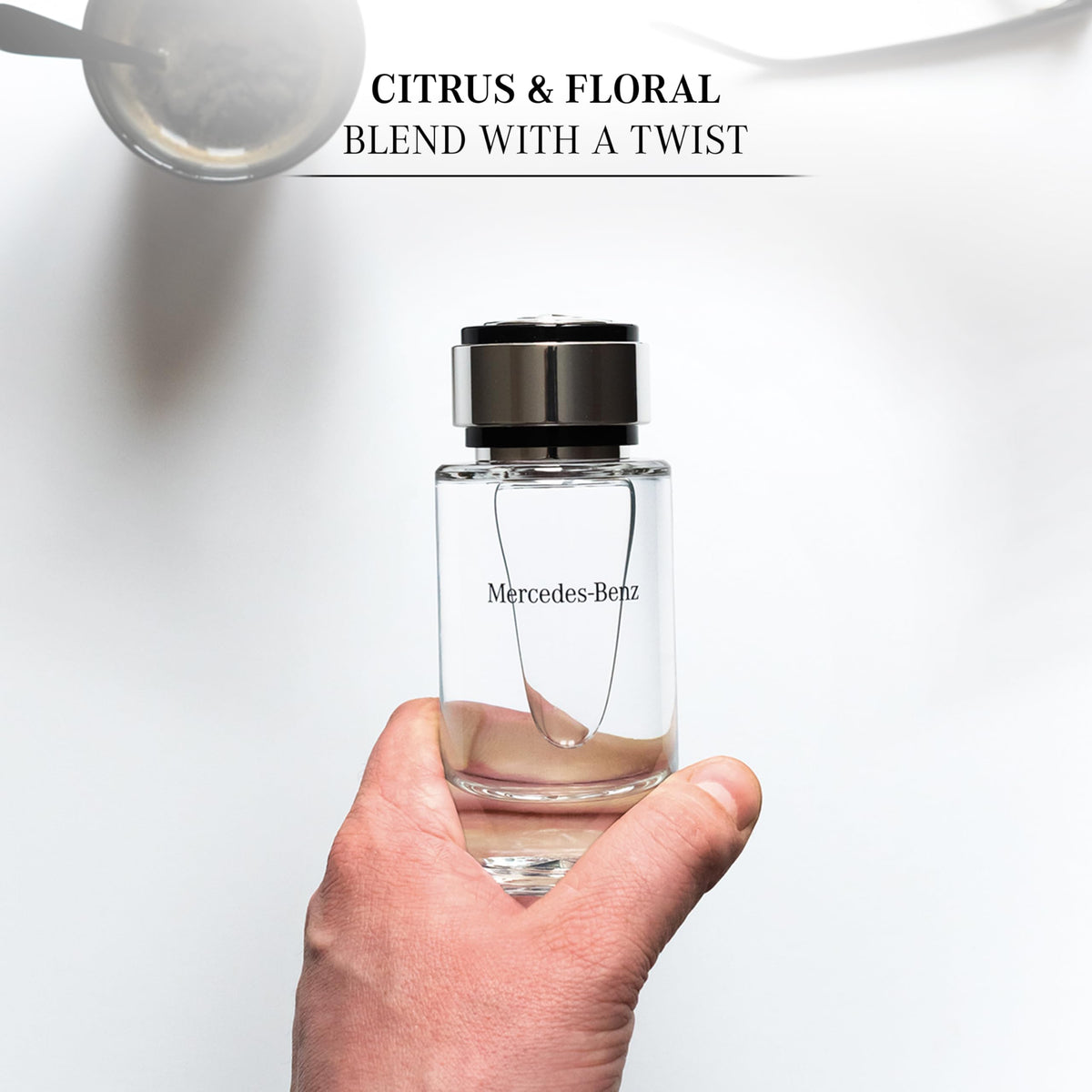 Close-up of Mercedes Benz Eau De Toilette spray nozzle