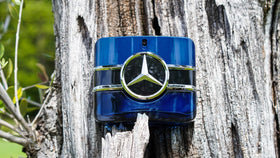 Close-up of Mercedes Benz Sign Eau de Parfum bottle