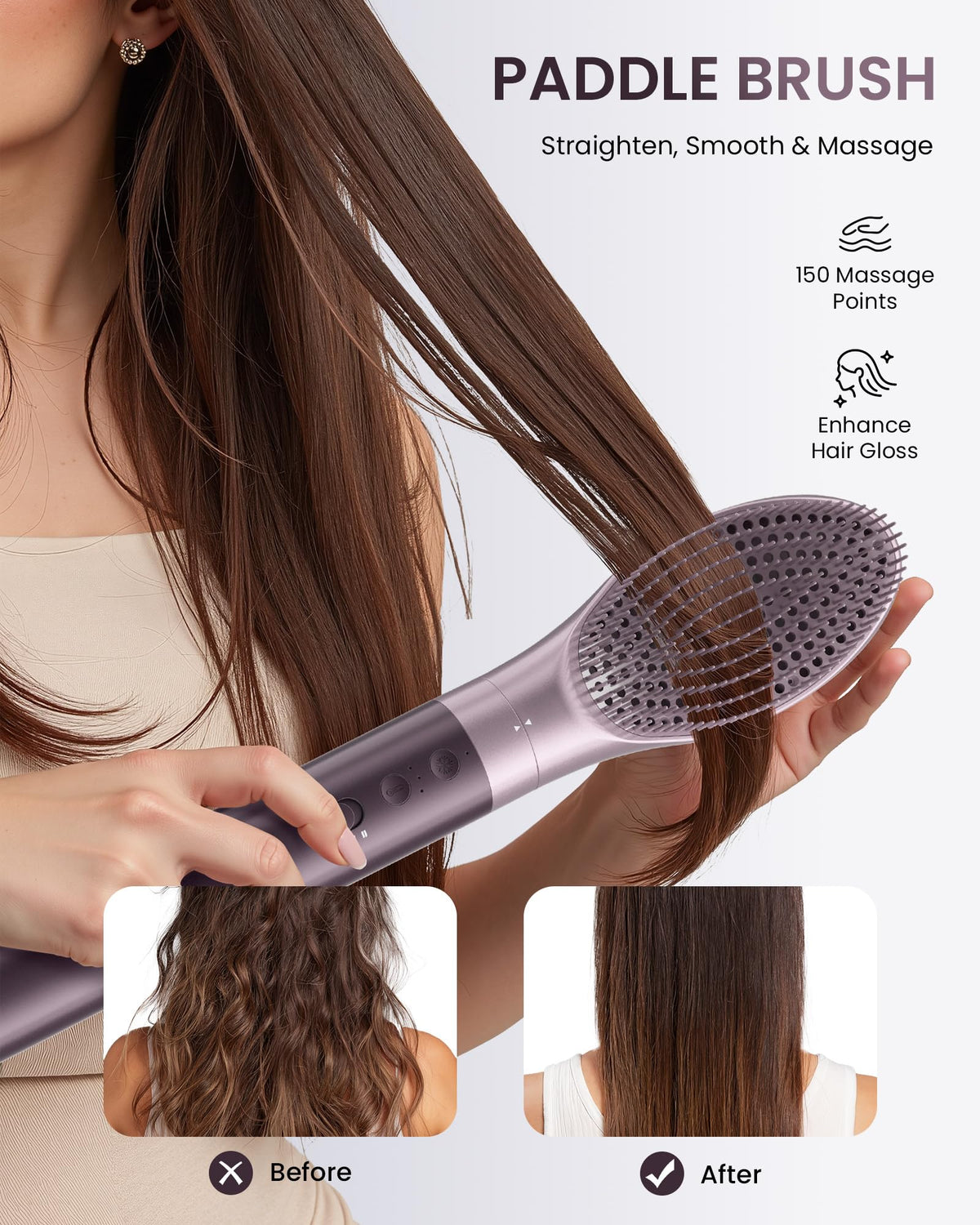 Close-up of MESCOMB hair dryer brush bristles