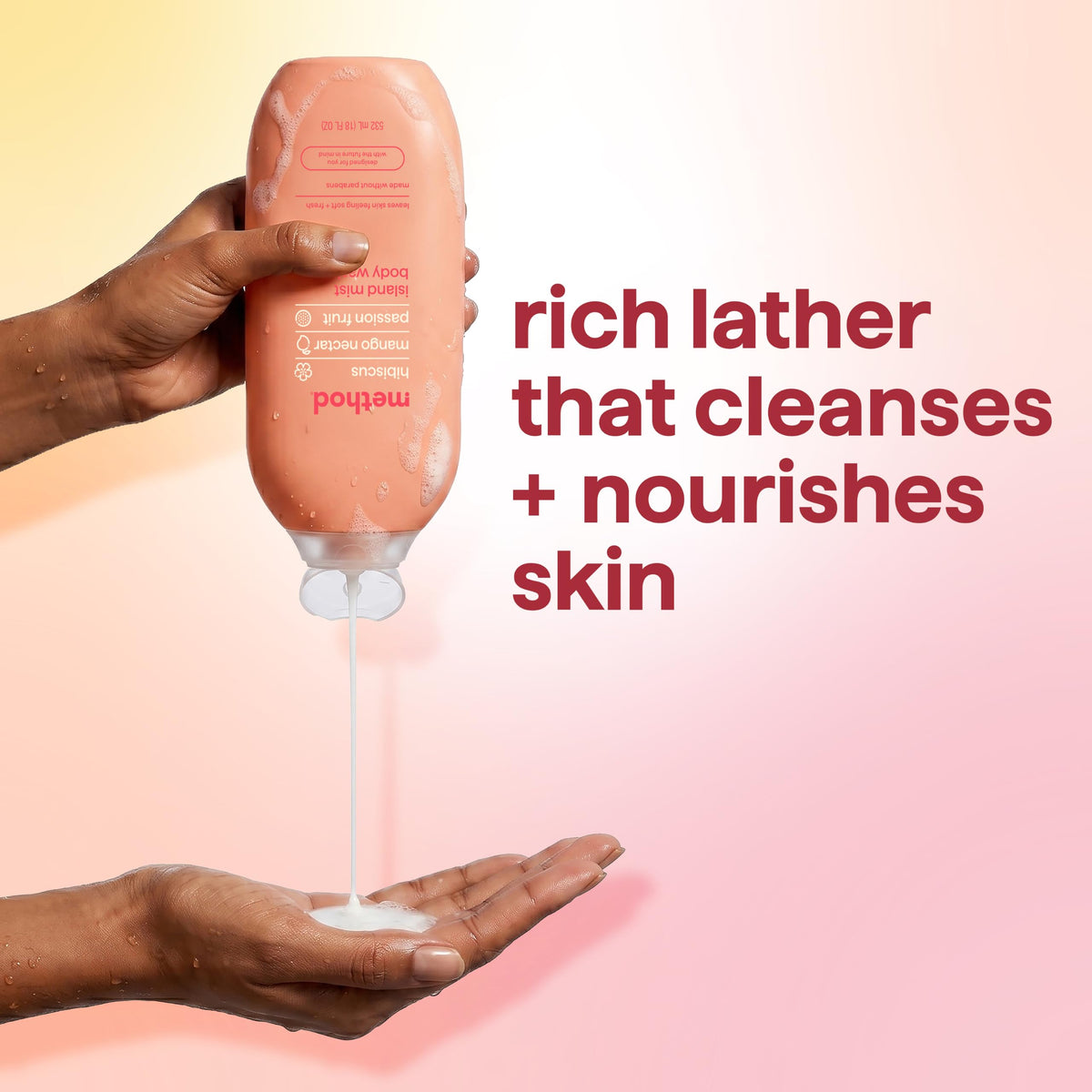 Close-up of Method Body Wash Island Mist texture
