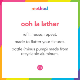 Close-up of Method Gel Hand Soap Violet + Lavender ingredients