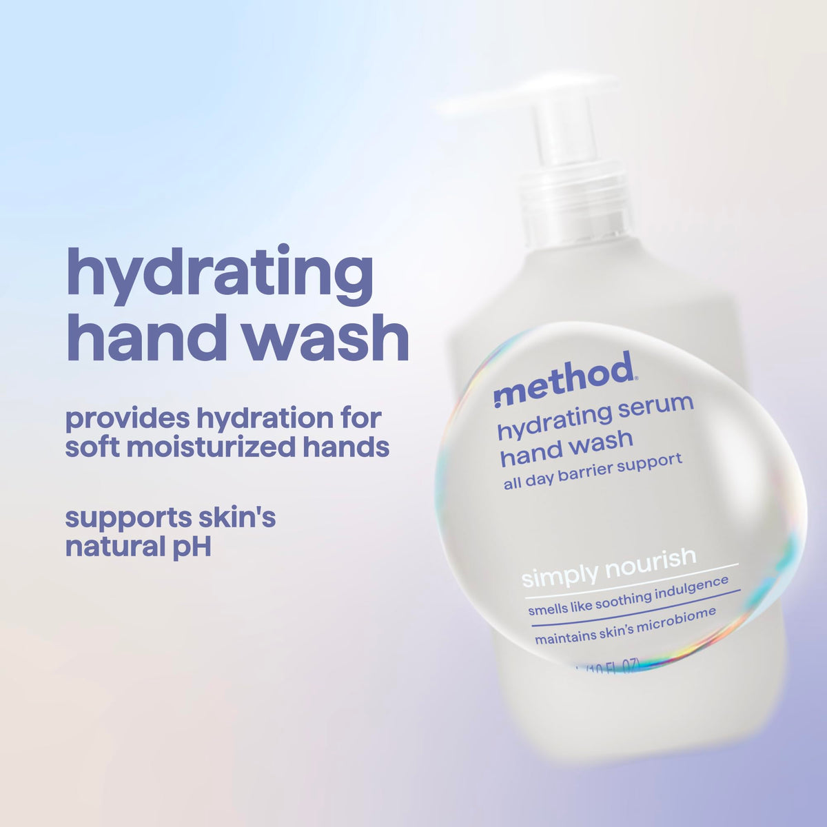 Close-up of Method Hydrating Serum Hand Wash texture on hand