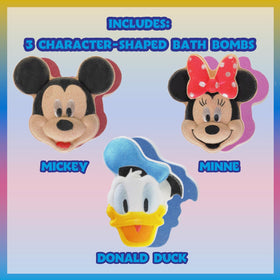 Close-up of Mickey-shaped bath bomb in blue raspberry scent