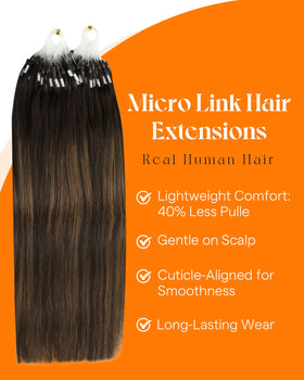 Close-up of micro link beads on Sunny Hair Extensions