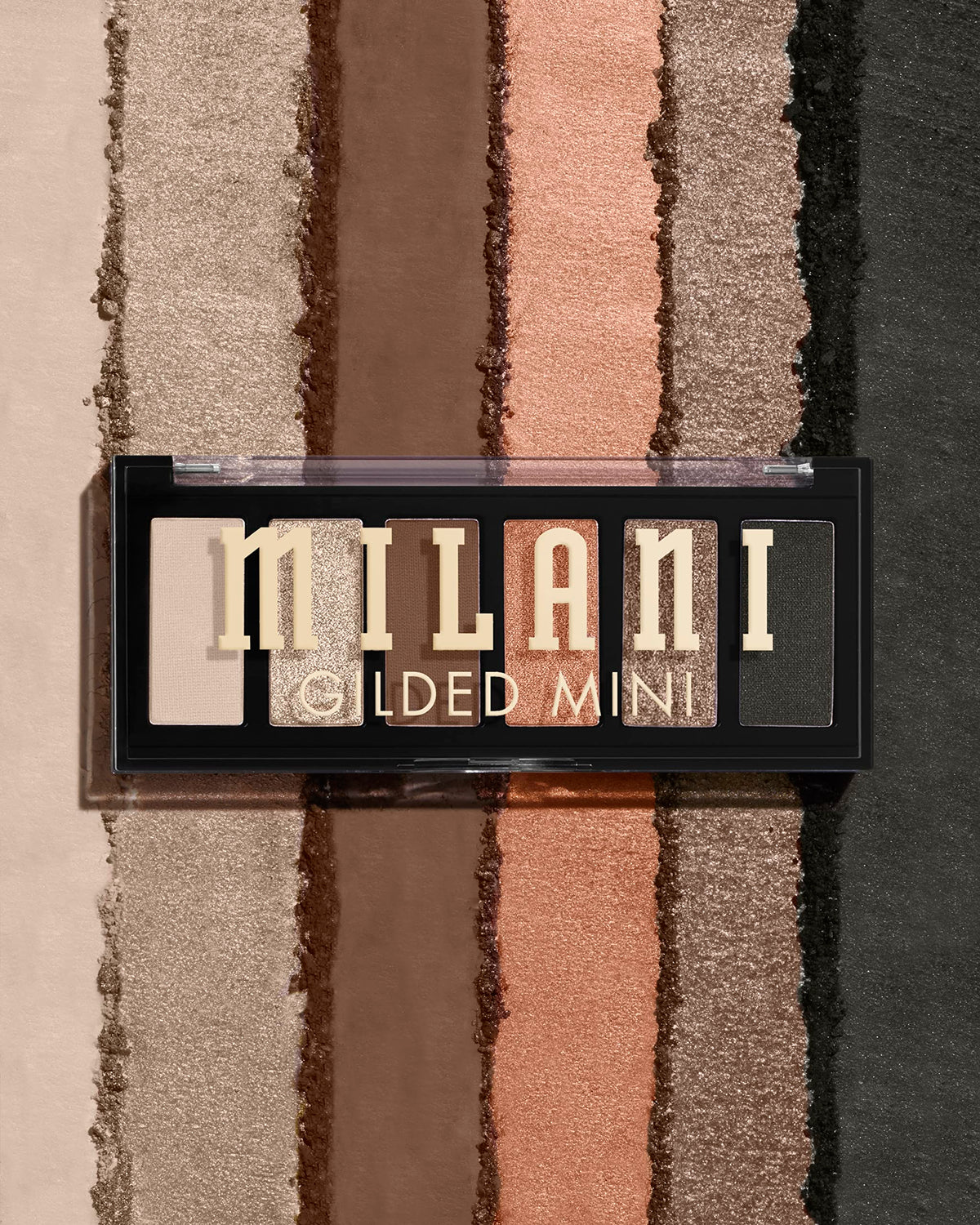 Close-up of Milani Gilded Mini Eyeshadow Palette shades
