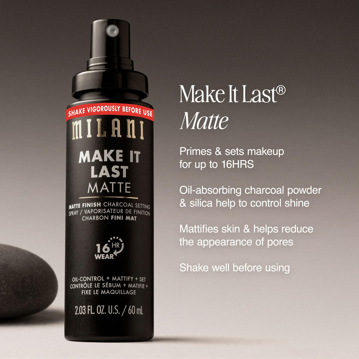 Close-up of Milani Make It Last Matte Setting Spray nozzle