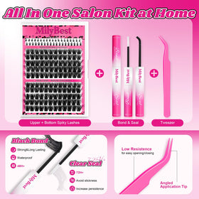 Close-up of MilyBest Fable Lash Clusters bottom spiky lashes