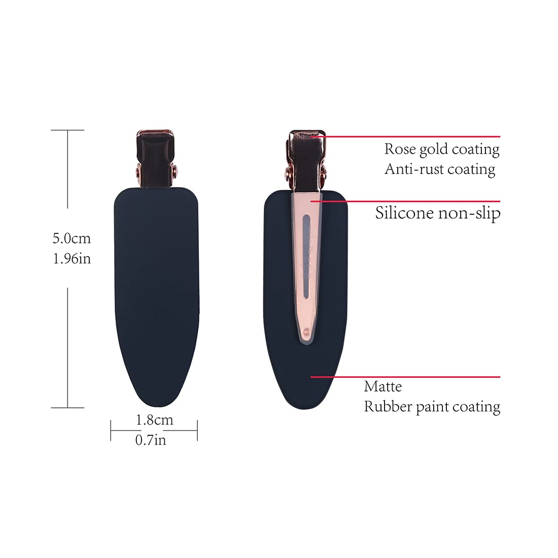Close-up of minihope No Bend Hair Clip showcasing silicone anti-slip sleeve