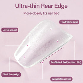 Close-up of Misssix medium coffin nail tips in various sizes