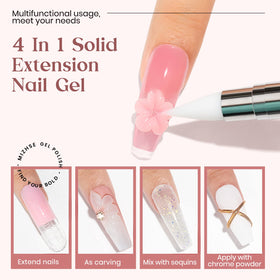 Close-up of MIZHSE solid builder nail gel in clear